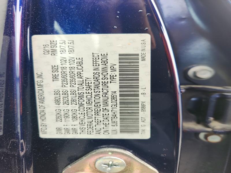 Aukcja sprzedaży 2016 Acura Rdx, vin: 5J8TB4H71GL028514, numer aukcji: 50093476