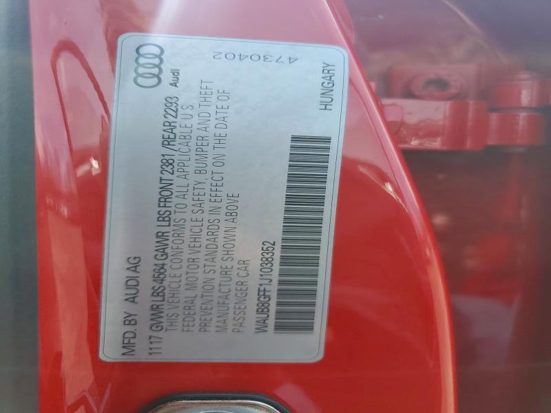 Aukcja sprzedaży 2018 Audi A3, vin: WAUB8GFF1J1038352, numer aukcji: 50756826