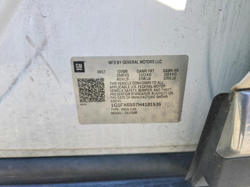 Продаж на аукціоні авто 2017 Chevrolet Bolt Ev, vin: 1G1FX6S07H4181536, номер лоту: 50119796