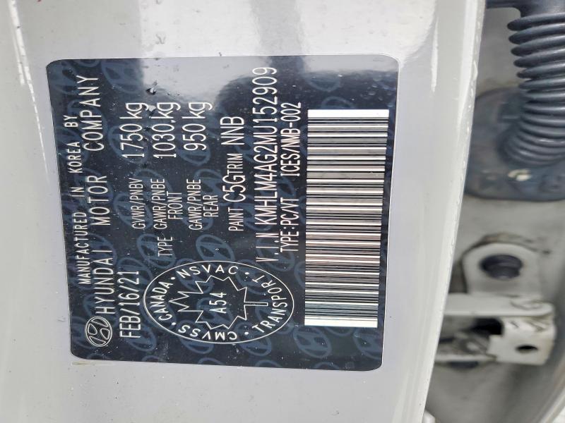 48429556 :رقم المزاد ، KMHLM4AG2MU152909 vin ، 2021 Hyundai Elantra مزاد بيع