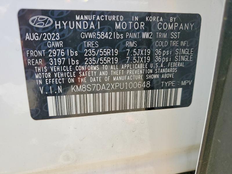 48870876 :رقم المزاد ، KM8S7DA2XPU100648 vin ، 2023 Hyundai Santa Fe Plug-in Hybrid مزاد بيع