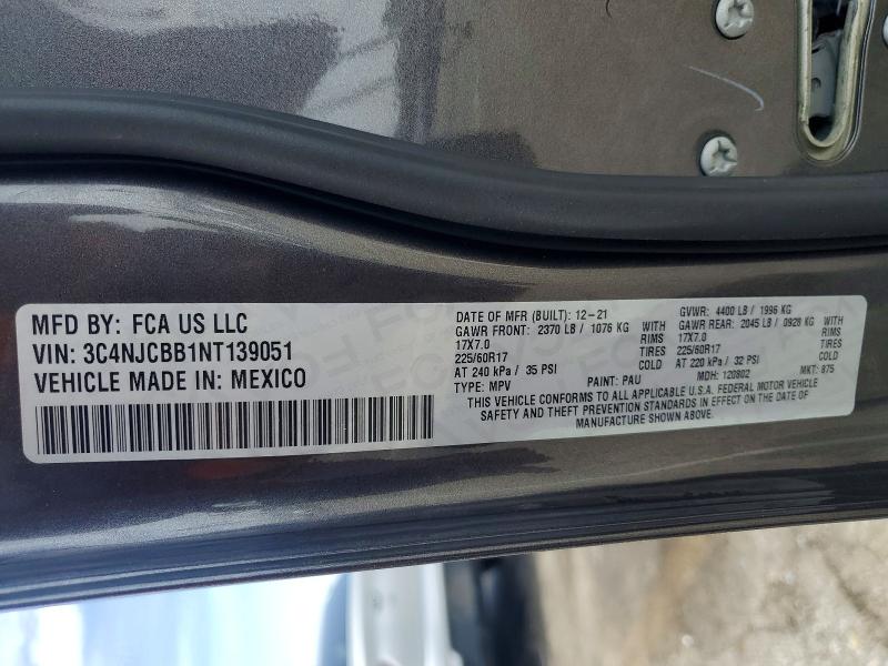 Продажа на аукционе авто 2022 Jeep Compass, vin: 3C4NJCBB1NT139051, номер лота: 49582596