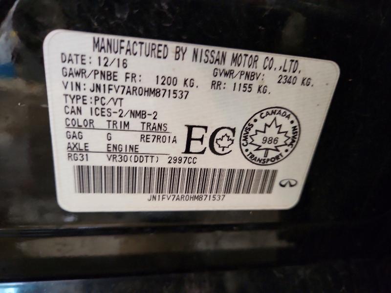 Продаж на аукціоні авто 2017 Infiniti Q50, vin: JN1FV7AR0HM871537, номер лоту: 50157936