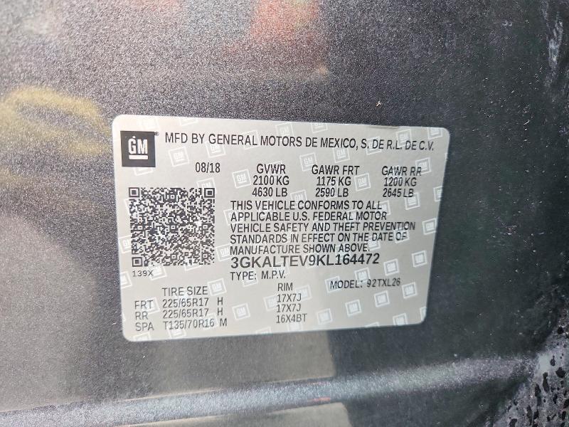 Aukcja sprzedaży 2019 Gmc Terrain, vin: 3GKALTEV9KL164472, numer aukcji: 52043446