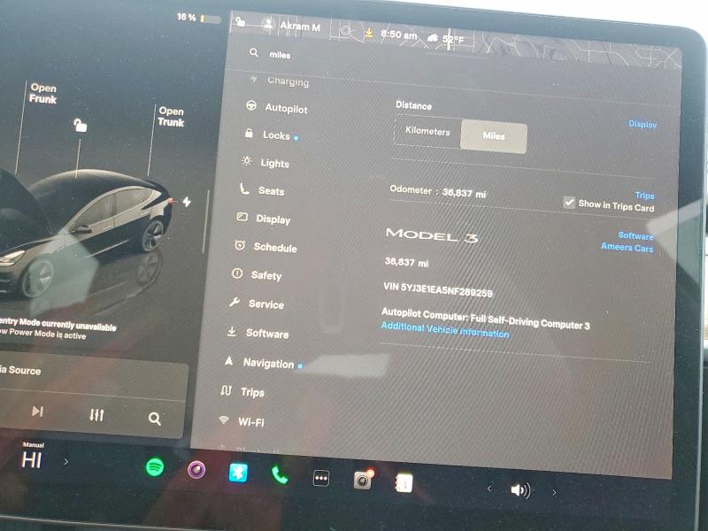 Aukcja sprzedaży 2022 Tesla Model 3, vin: 5YJ3E1EA5NF289259, numer aukcji: 50573636