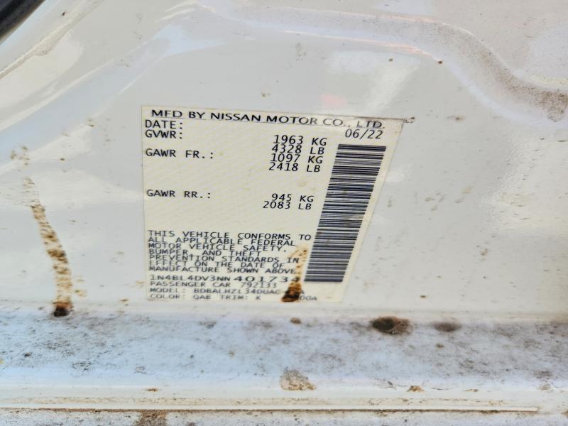 Продаж на аукціоні авто 2022 Nissan Altima, vin: 1N4BL4DV3NN401734, номер лоту: 49653006
