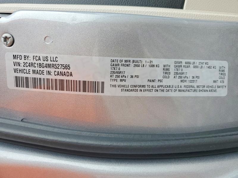 Продажа на аукционе авто 2021 Chrysler Pacifica, vin: 2C4RC1BG4MR527565, номер лота: 48827576