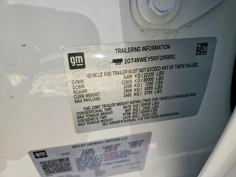 50708596 :رقم المزاد ، 1GT49WEY5RF295891 vin ، 2024 Gmc Sierra مزاد بيع