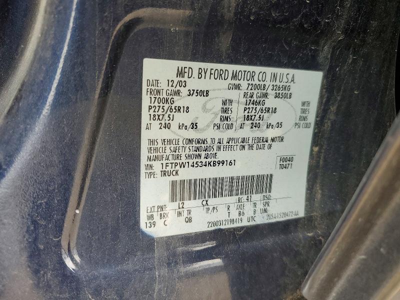 Продаж на аукціоні авто 2004 Ford F150, vin: 1FTPW14534KB99161, номер лоту: 51648016
