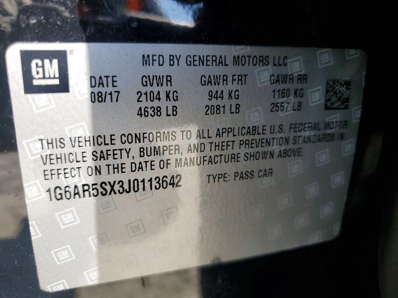 Продаж на аукціоні авто 2018 Cadillac Cts, vin: 1G6AR5SX3J0113642, номер лоту: 48345926