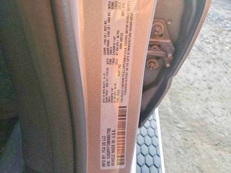 Auction sale of the 2021 Ram 1500, vin: 1C6SRFFT0MN657755, lot number: 50898386