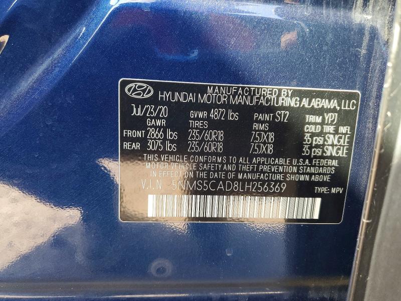 Aukcja sprzedaży 2020 Hyundai Santa Fe, vin: 5NMS5CAD8LH256369, numer aukcji: 51062586