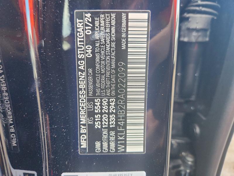 Продажа на аукционе авто 2024 Mercedes-benz E, vin: W1KLF4HB2RA022099, номер лота: 49945476