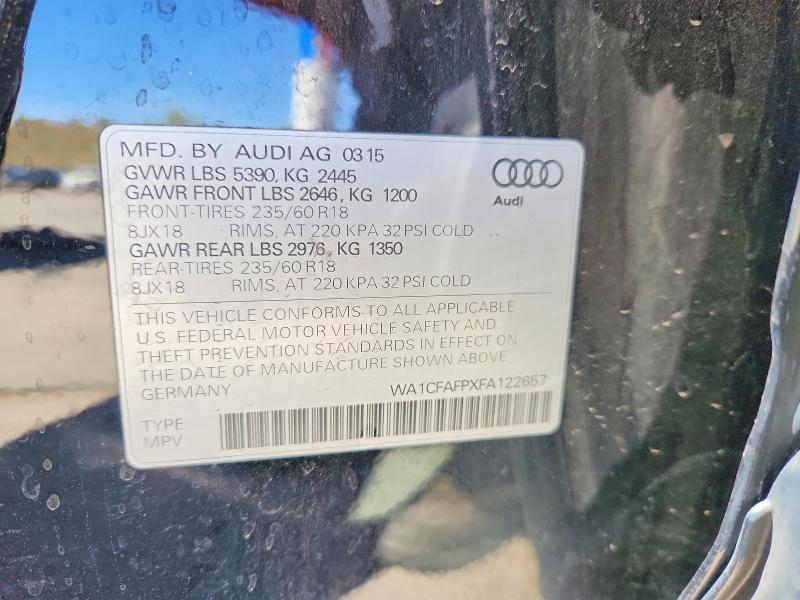 Продажа на аукционе авто 2015 Audi Q5, vin: WA1CFAFPXFA122657, номер лота: 50113896