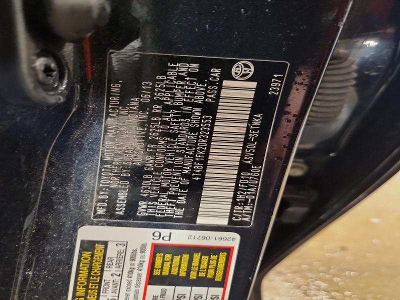 2013 Toyota Camry მანქანა იყიდება აუქციონზე, vin: 4T4BF1FK2DR323553, აუქციონის ნომერი: 48590276