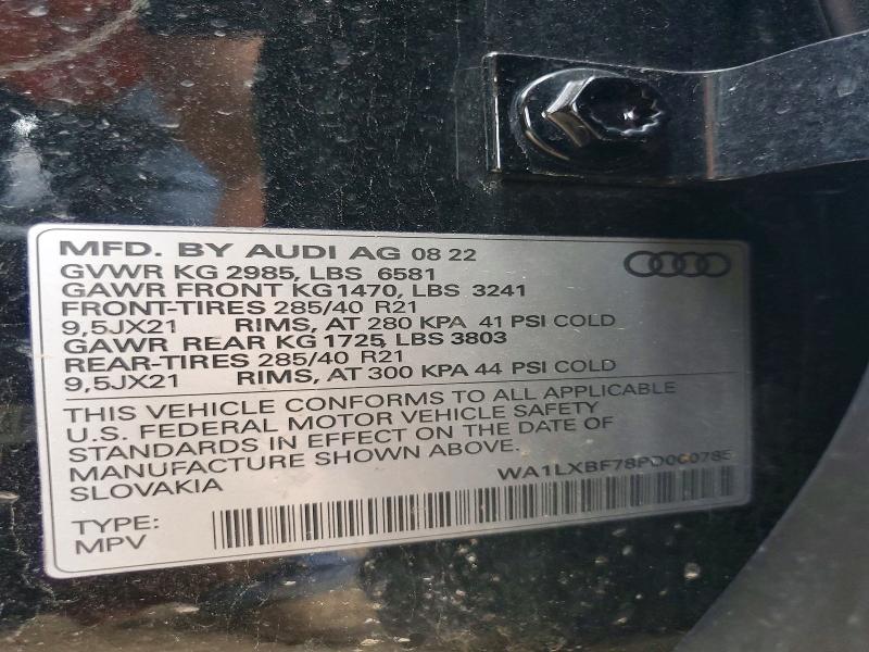 2023 Audi Q7 მანქანა იყიდება აუქციონზე, vin: WA1LXBF78PD000785, აუქციონის ნომერი: 50835126