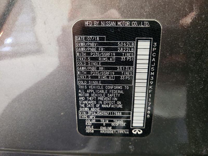 Продаж на аукціоні авто 2019 Infiniti Qx50, vin: 3PCAJ5M39KF117888, номер лоту: 50598136