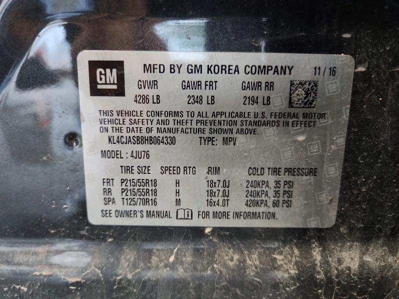 Продажа на аукционе авто 2017 Buick Encore, vin: KL4CJASB8HB064330, номер лота: 50513356