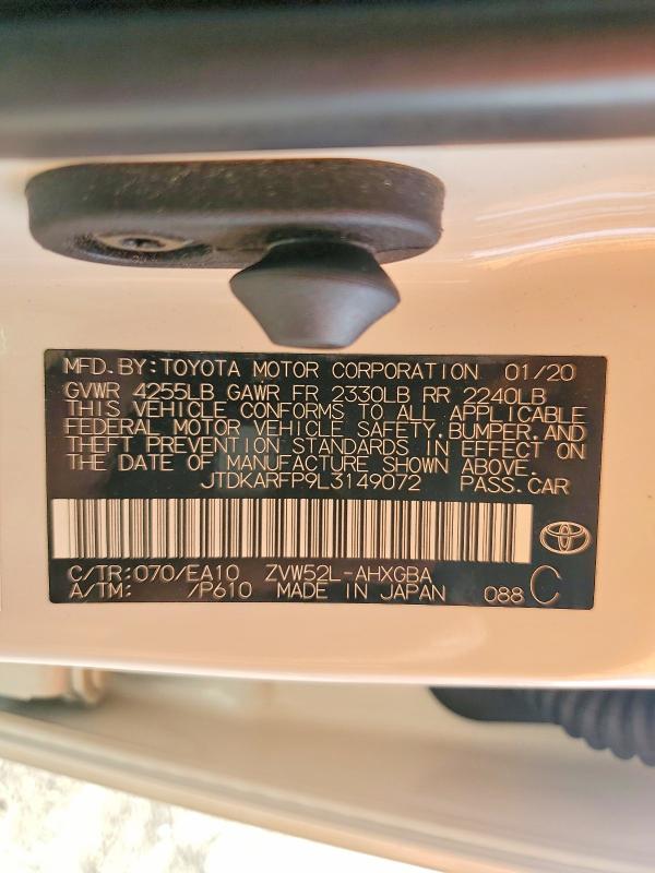 Продаж на аукціоні авто 2020 Toyota Prius Prime, vin: JTDKARFP9L3149072, номер лоту: 51831336