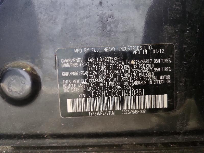 Продаж на аукціоні авто 2012 Subaru Forester, vin: JF2SHADCXCH440861, номер лоту: 49712626