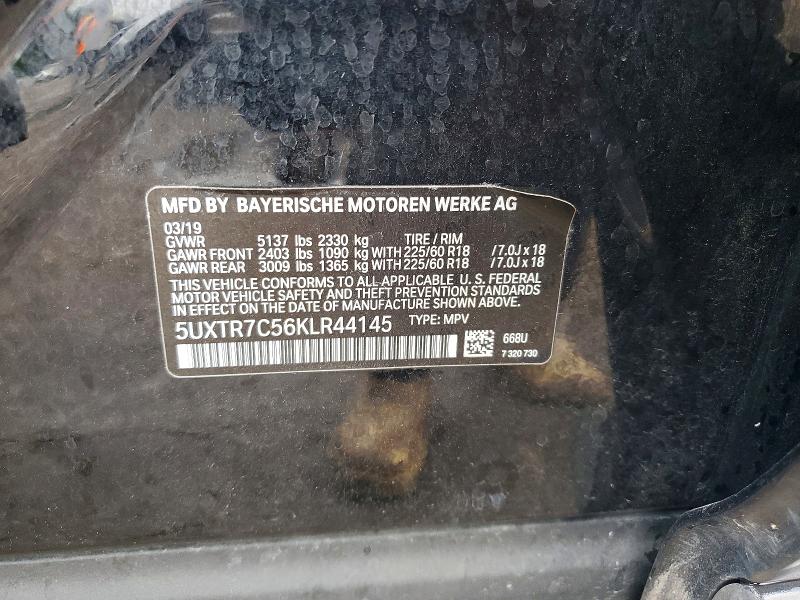 Aukcja sprzedaży 2019 Bmw X3, vin: 5UXTR7C56KLR44145, numer aukcji: 51778266