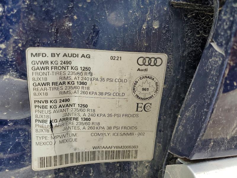 Продажа на аукционе авто 2021 Audi Q5, vin: WA1AAAFY6M2065363, номер лота: 49650946