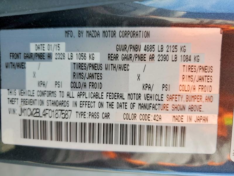 Продаж на аукціоні авто 2015 Mazda 5, vin: JM1CW2BL4F0187587, номер лоту: 50135546