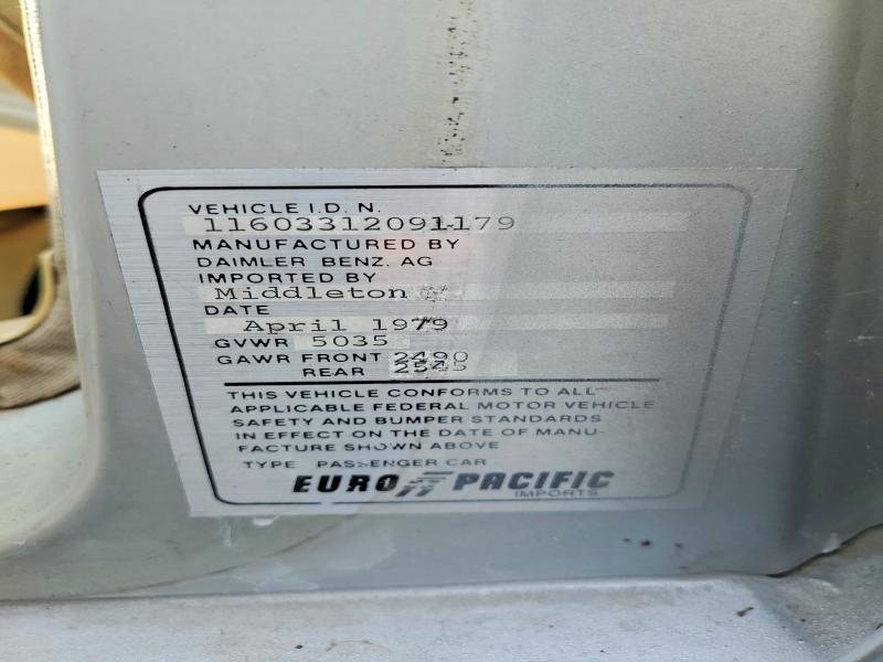 Aukcja sprzedaży 1979 Mercedes Benz 450, vin: 11603312091179, numer aukcji: 50890876
