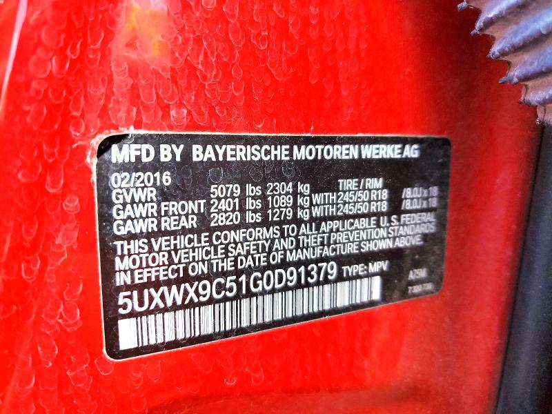 Продаж на аукціоні авто 2016 Bmw X3, vin: 5UXWX9C51G0D91379, номер лоту: 49911436