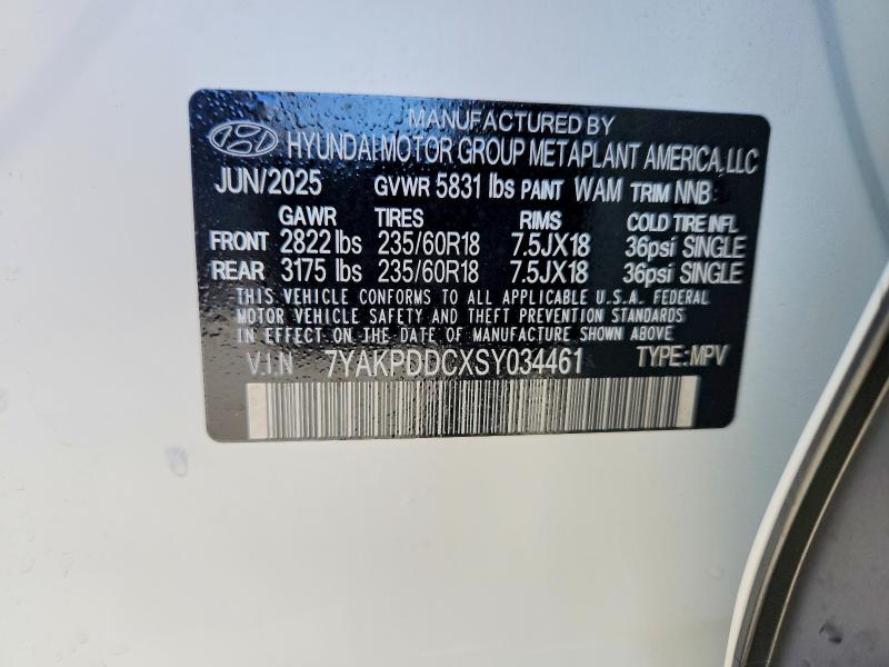 2025 Hyundai Ioniq 5 მანქანა იყიდება აუქციონზე, vin: 7YAKPDDCXSY034461, აუქციონის ნომერი: 51020426