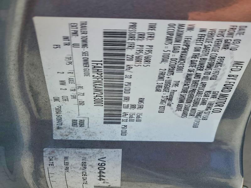 50750916 :رقم المزاد ، 1FAHP3FNXAW243001 vin ، 2010 Ford Focus مزاد بيع