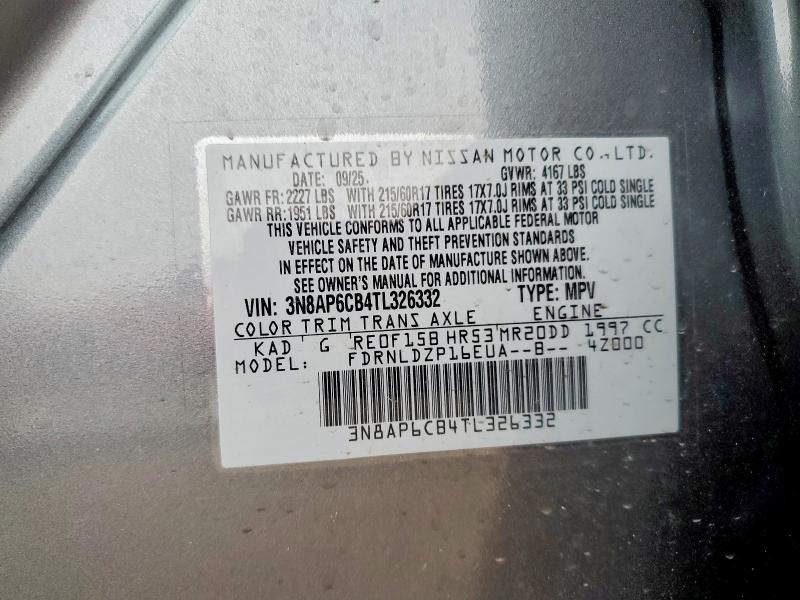Продаж на аукціоні авто 2026 Nissan Kicks, vin: 3N8AP6CB4TL326332, номер лоту: 51373236