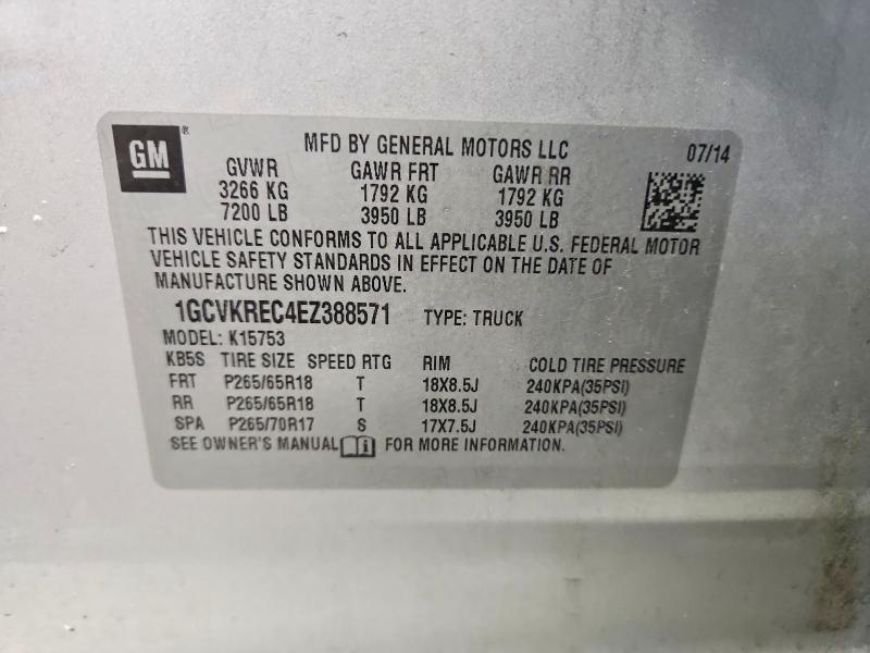 Aukcja sprzedaży 2014 Chevrolet Silverado, vin: 1GCVKREC4EZ388571, numer aukcji: 51638906