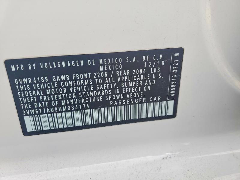 Продажа на аукционе авто 2017 Volkswagen Gti, vin: 3VW5T7AU9HM034774, номер лота: 51547816