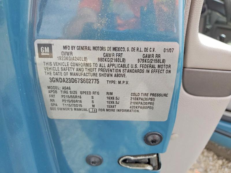 Продаж на аукціоні авто 2007 Chevrolet Hhr, vin: 3GNDA23D67S602775, номер лоту: 49587106