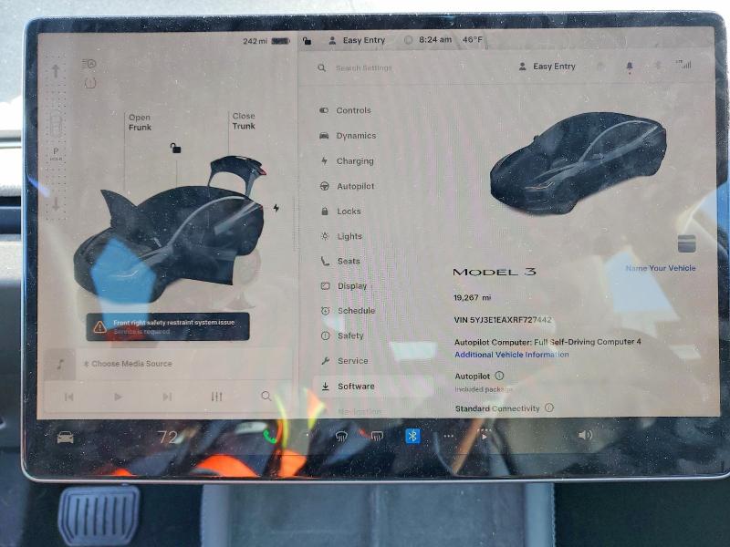 Aukcja sprzedaży 2024 Tesla Model 3, vin: 5YJ3E1EAXRF727442, numer aukcji: 49077246