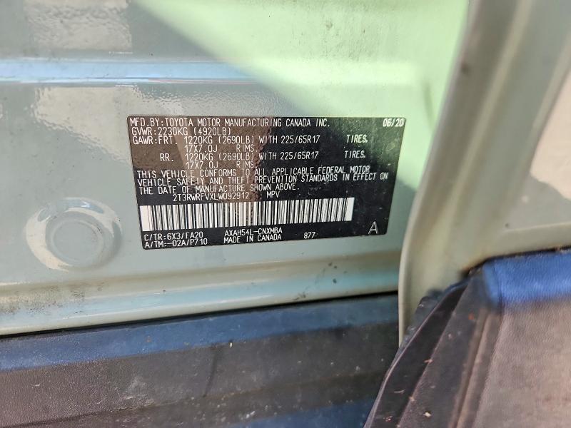 Aukcja sprzedaży 2020 Toyota Rav4 Hybrid, vin: 2T3RWRFVXLW092912, numer aukcji: 50896996