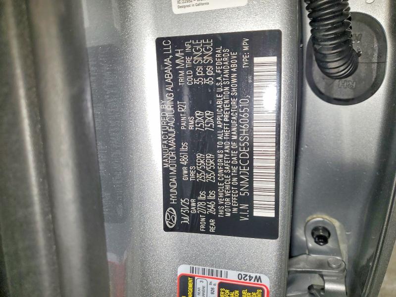 Продаж на аукціоні авто 2025 Hyundai Tucson, vin: 5NMJECDE5SH606510, номер лоту: 48240786