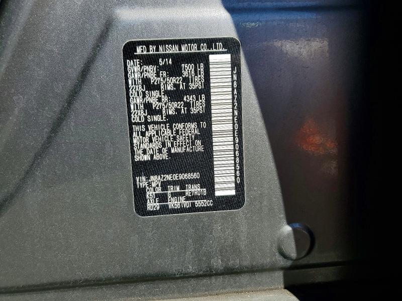 Aukcja sprzedaży 2014 Infiniti Qx80, vin: JN8AZ2NE0E9068560, numer aukcji: 49312996