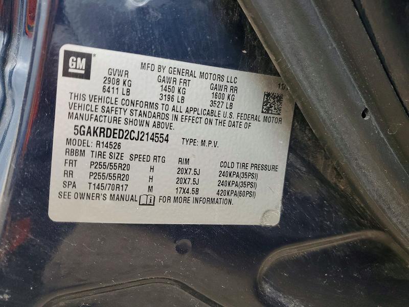 Продаж на аукціоні авто 2012 Buick Enclave, vin: 5GAKRDED2CJ214554, номер лоту: 51107216