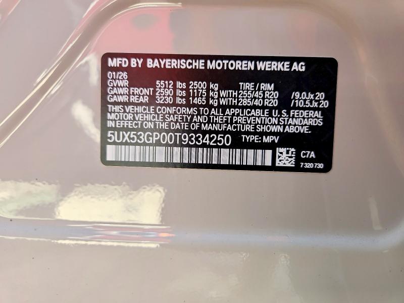 Продажа на аукционе авто 2026 Bmw X3, vin: 5UX53GP00T9334250, номер лота: 49290176