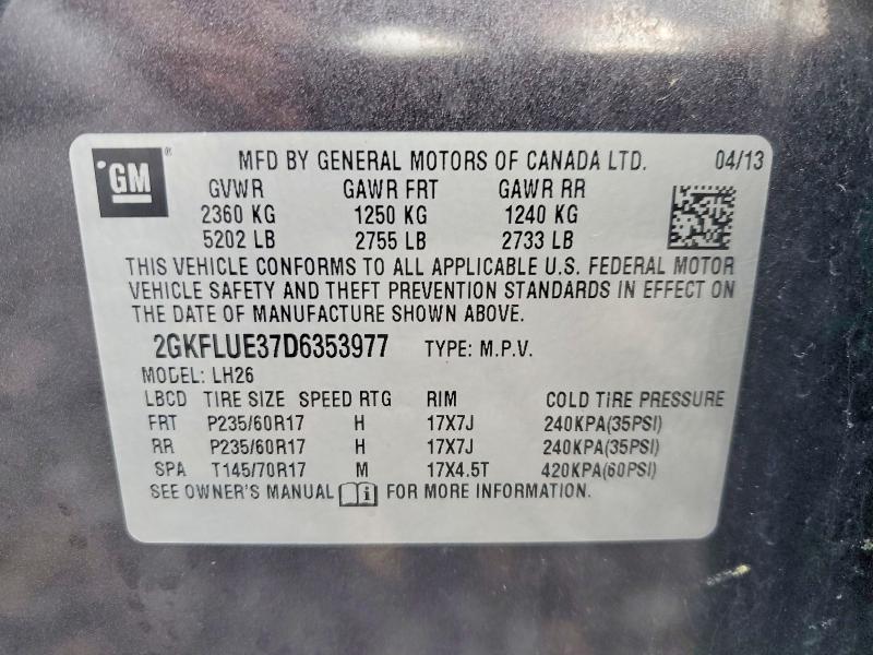 Продажа на аукционе авто 2013 Gmc Terrain, vin: 2GKFLUE37D6353977, номер лота: 49786316