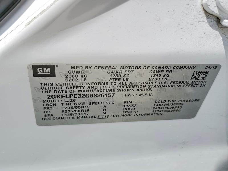 Продажа на аукционе авто 2016 Gmc Terrain, vin: 2GKFLPE32G6326157, номер лота: 50516816