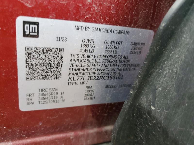 51247826 :رقم المزاد ، KL77LJE22RC180161 vin ، 2024 Chevrolet Trax مزاد بيع