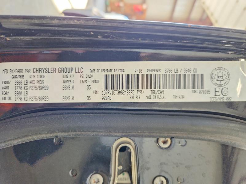Auction sale of the 2010 Dodge Ram 1500, vin: 1D7RV1GT3AS243375, lot number: 50399896