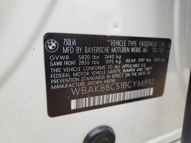 Aukcja sprzedaży 2011 Bmw 750, vin: WBAKB8C51BCY66992, numer aukcji: 51140166