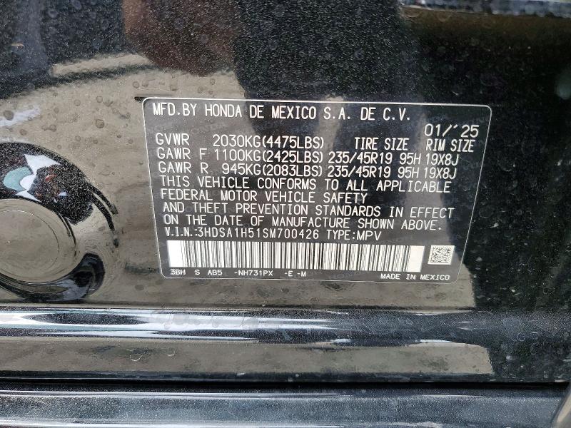 Aukcja sprzedaży 2025 Acura Adx, vin: 3HDSA1H51SM700426, numer aukcji: 52134666