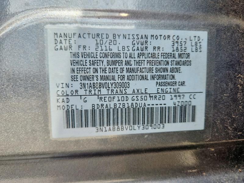 Продажа на аукционе авто 2020 Nissan Sentra, vin: 3N1AB8BV0LY309003, номер лота: 49618386