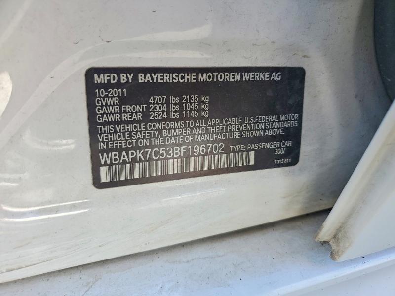 Продажа на аукционе авто 2011 Bmw 328, vin: WBAPK7C53BF196702, номер лота: 52033996