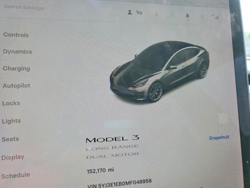 48094576 :رقم المزاد ، 5YJ3E1EB0MF048958 vin ، 2021 Tesla Model 3 مزاد بيع